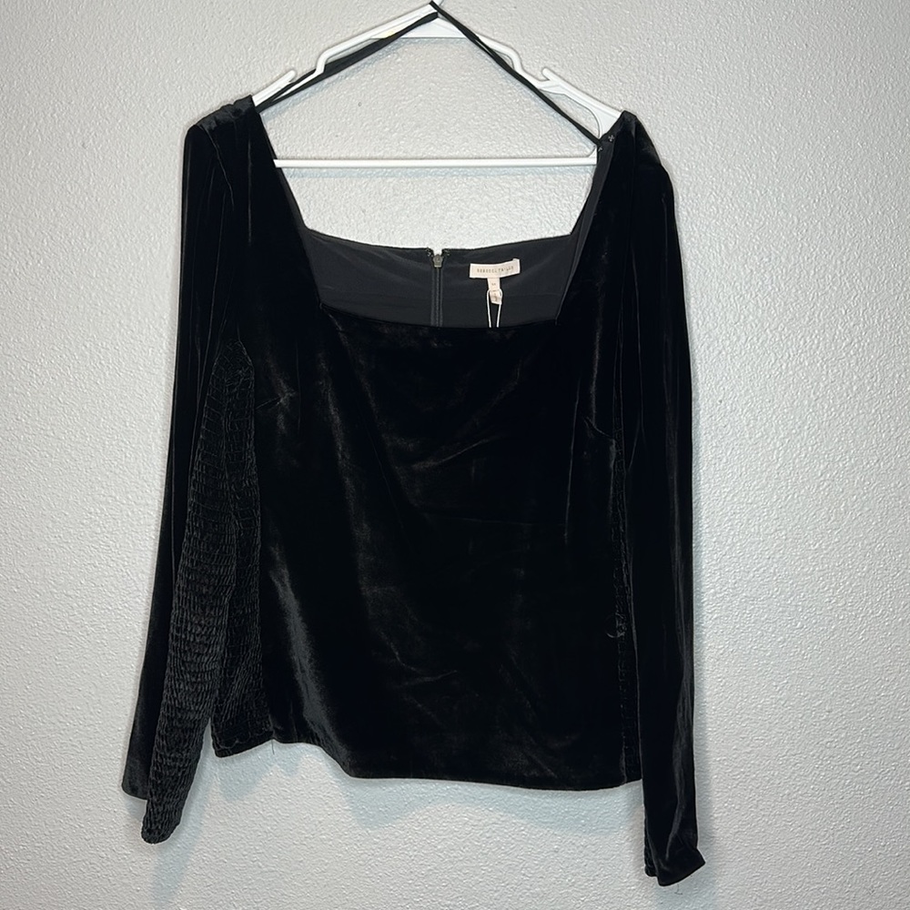 Rebecca Taylor Velvet Smocked Top Size 14 NWT - Picture 5 of 9